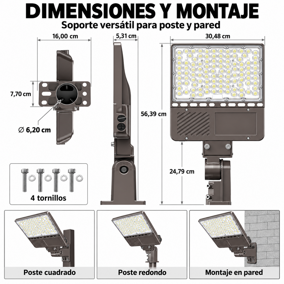 LUMINARIA LED SHOEBOX 150W 3CCT